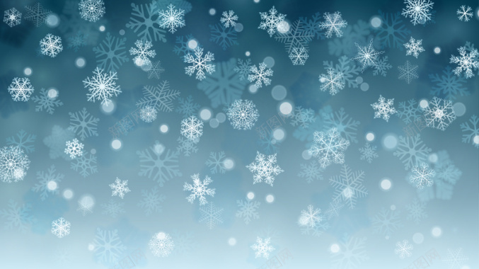 冬季蓝色雪花雪地背景素材背景