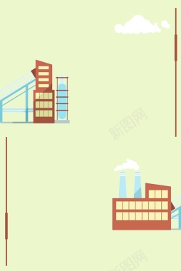 简约扁平工厂自动化作业海报矢量背景背景