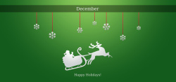 绿色驯鹿创意圣诞节绿色banner高清图片