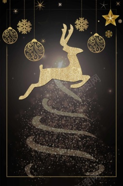 圣诞节黑色卡通促销雪花背景背景