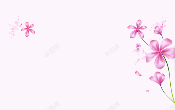 唯美粉色花朵台历海报背景模板背景