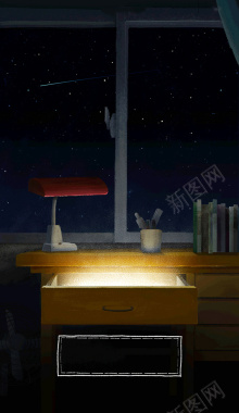 书桌台灯夜晚背景背景