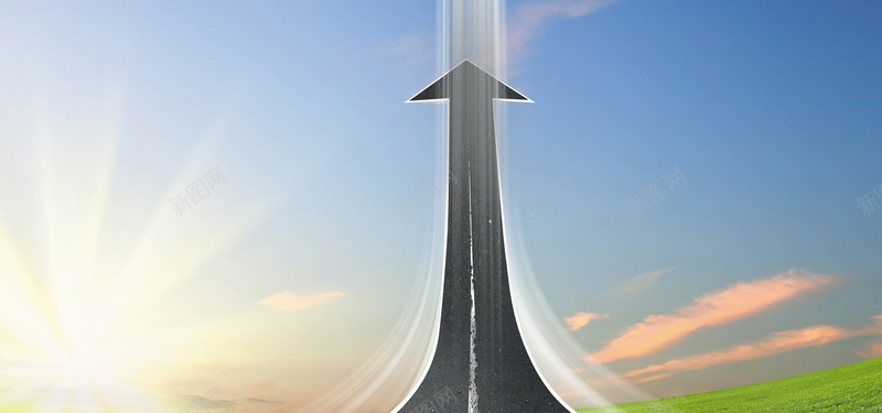 箭头风景蓝色banner背景jpg设计背景_88icon https://88icon.com 向上 向下 科幻 科技 箭头 商务 素材 广告 设计 背景 蓝天 白云 太阳 道路 创意 简约