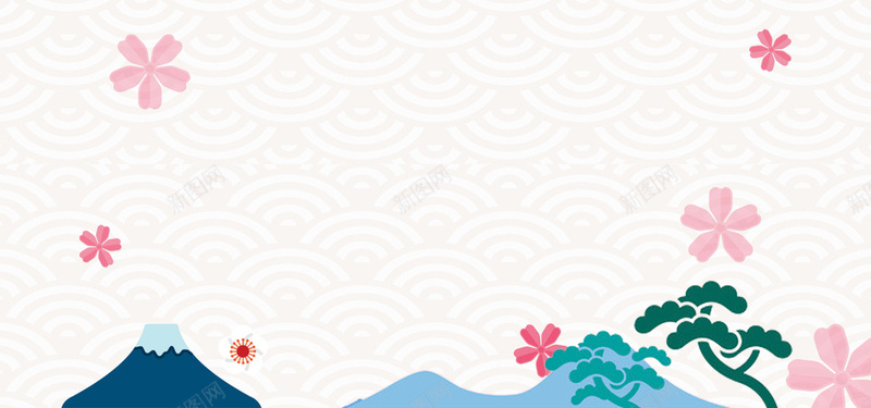 日式风格海报banner背景jpg设计背景_88icon https://88icon.com 日式 手绘 通用 樱花