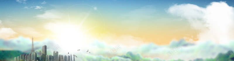 高楼蓝天白云日光背景jpg设计背景_88icon https://88icon.com 海报banner 摄影 风景