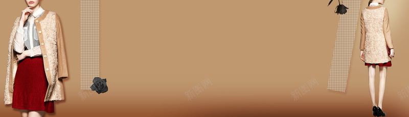 天猫女装欧美风时尚大气浅咖bannerpsd设计背景_88icon https://88icon.com 冬季 大气 天猫 女装 时尚 欧美风 浅咖 banner