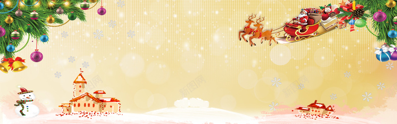 冬季浪漫温馨圣诞节海报banner背景背景