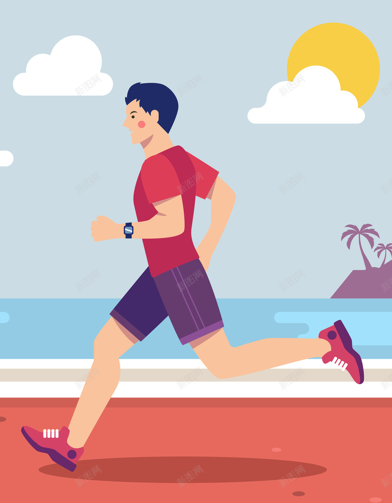 卡通手绘健身跑步减肥锻炼人物背景素材eps设计背景_88icon https://88icon.com 健身 减肥 卡通 手绘 跑步 锻炼 人物 背景 素材