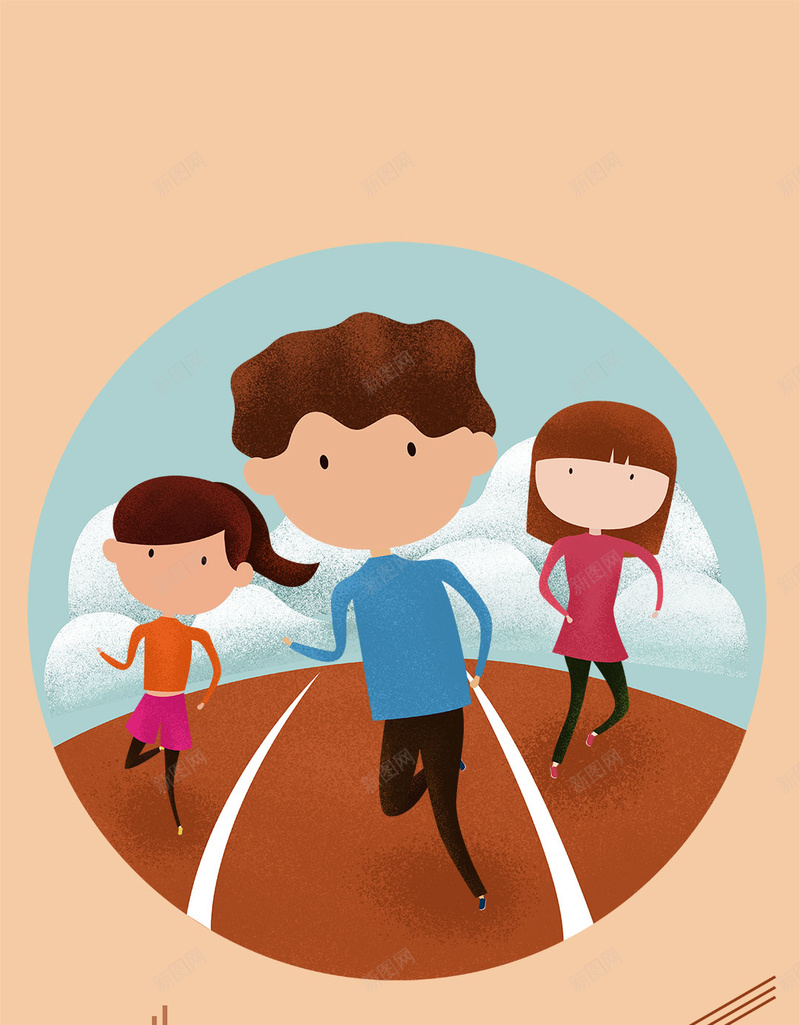 跑步手绘人物男孩女孩跑步的人psd设计背景_88icon https://88icon.com 手绘人物 跑步的人 女孩 男孩 跑步 插画 运动 运动员 体育 跑道