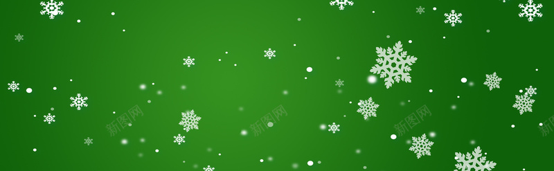 绿色雪花渐变圣诞banner背景