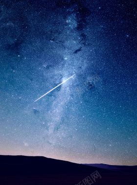 漫天星星银河流星深蓝的星空背景图背景