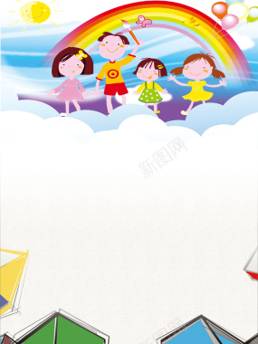 六一儿童节卡通儿童海报背景素材背景