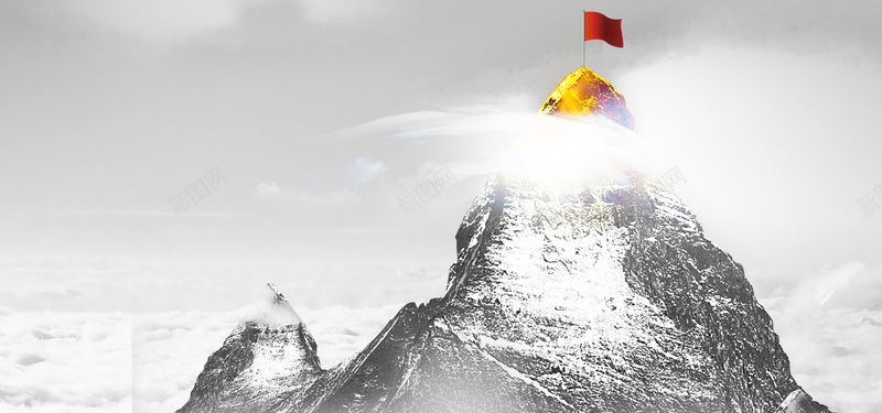 雪山红旗背景