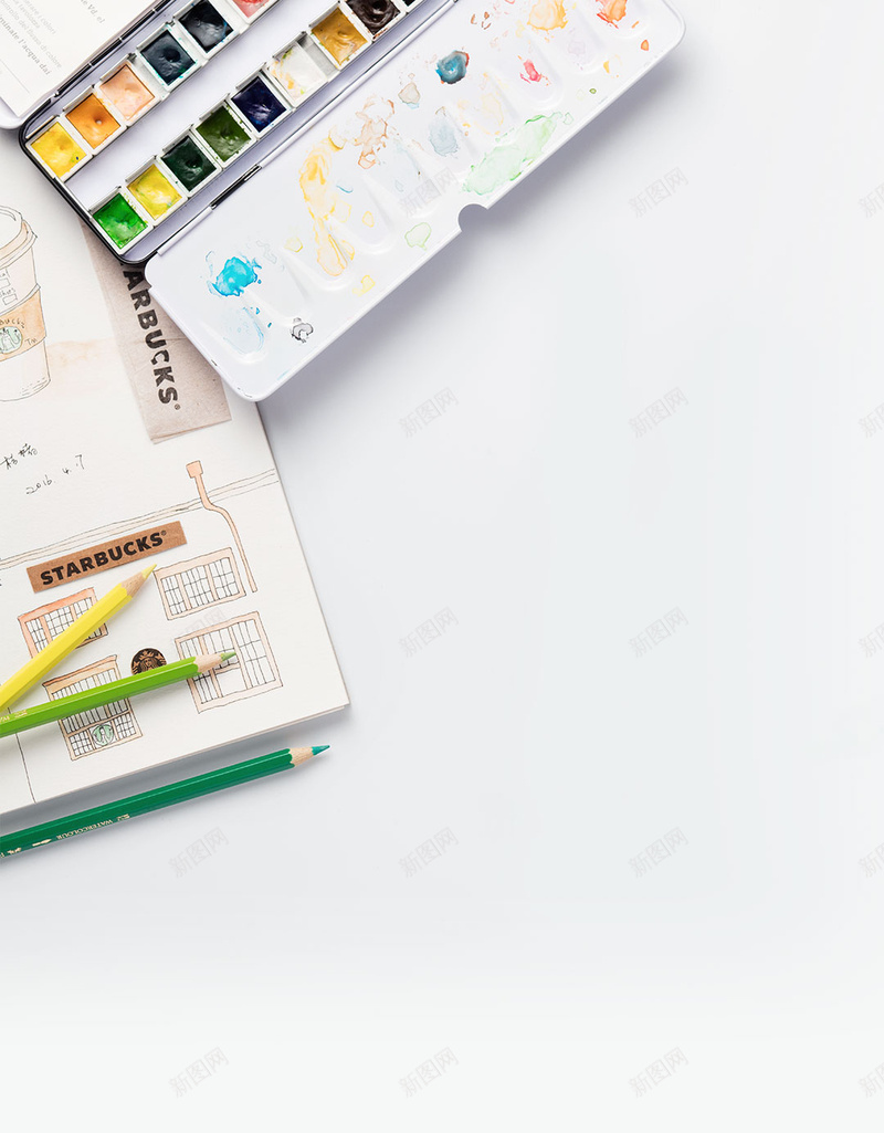 颜料墙壁H5背景jpg设计背景_88icon https://88icon.com 俯视 文艺 桌面 清新 静物 H5背景 H5 h5 小清新 简约