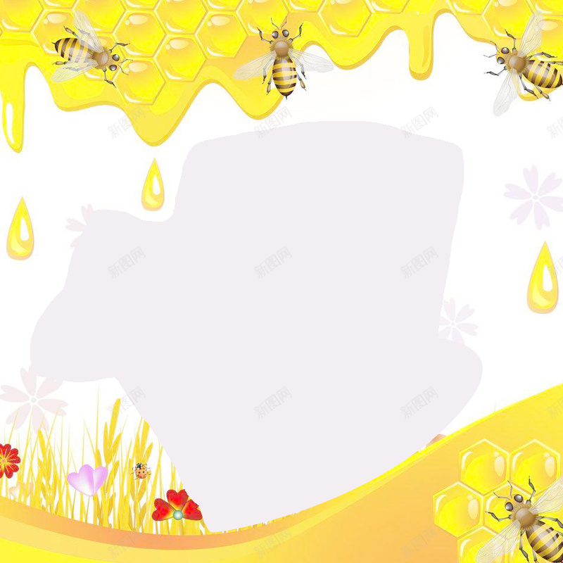 蜂蜜蜜蜂背景图jpg设计背景_88icon https://88icon.com 蜜蜂 蜂蜜 花朵 手绘 主图 卡通 童趣