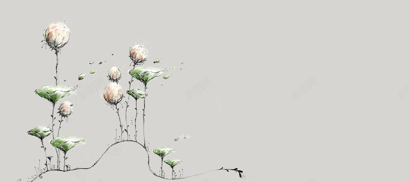 花卉插画背景背景