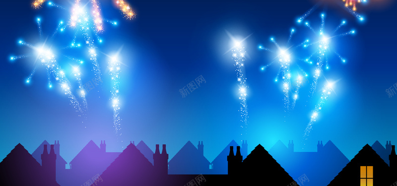 城市烟花梦幻蓝色banner背景jpg设计背景_88icon https://88icon.com 城市烟花 梦幻 浪漫 烟花 绚丽 文艺 小清新 天空 炫酷 素材 广告 设计 背景 渐变 剪影 城市