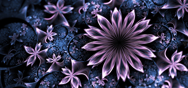 手绘紫色花朵背景图背景