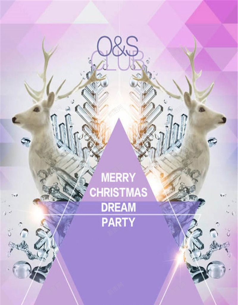 圣诞节H5海报素材jpg设计背景_88icon https://88icon.com 紫色 小鹿 圣诞节日 绿色 狂欢