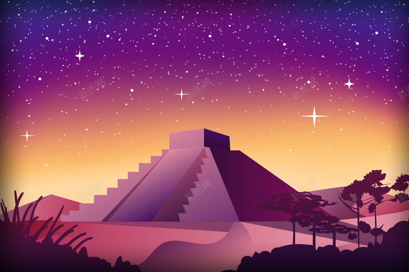 酷炫金字塔动漫平面广告eps设计背景_88icon https://88icon.com 平面广告 金字塔 动漫 夜景 酷炫 星空 树木 插画 动漫设计 动漫情景