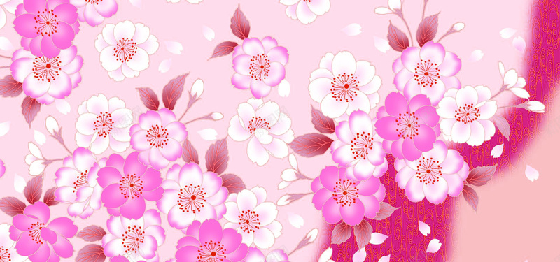 卡通日式樱花背景背景