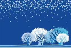 寒冷的季节雪夜森林冬季海报背景素材高清图片