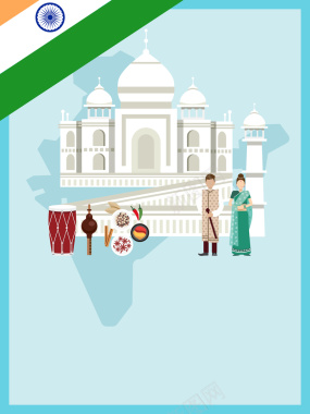 印度旅游海报背景背景