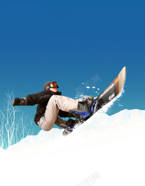 冬日户外运动滑雪活动海报背景