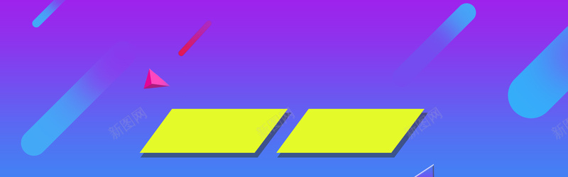 蓝紫色渐变立体三角斜角方块背景图背景