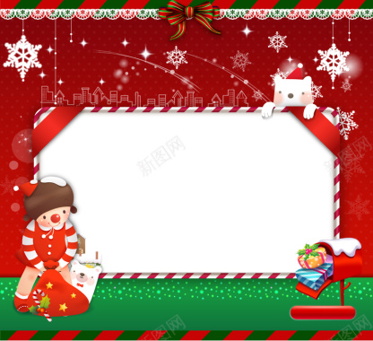 红色卡通圣诞背景背景