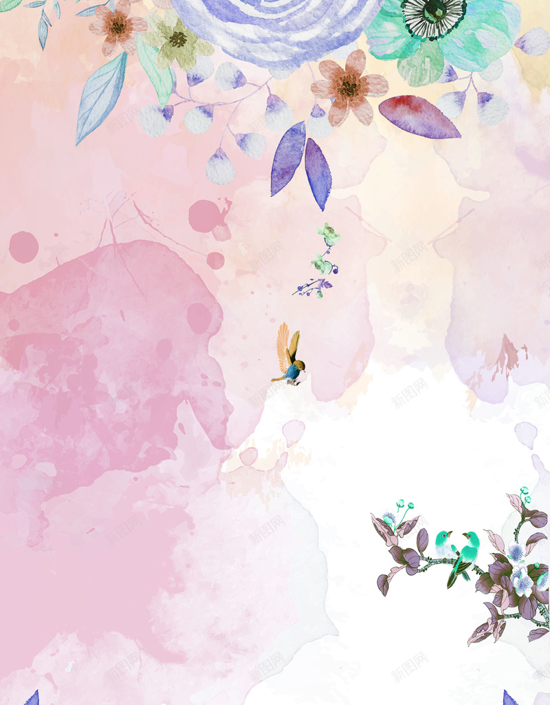 小清新花卉海报背景psd设计背景_88icon https://88icon.com 彩色 水墨 背景 花 还 花卉 小清新 小清新素材 新品海报