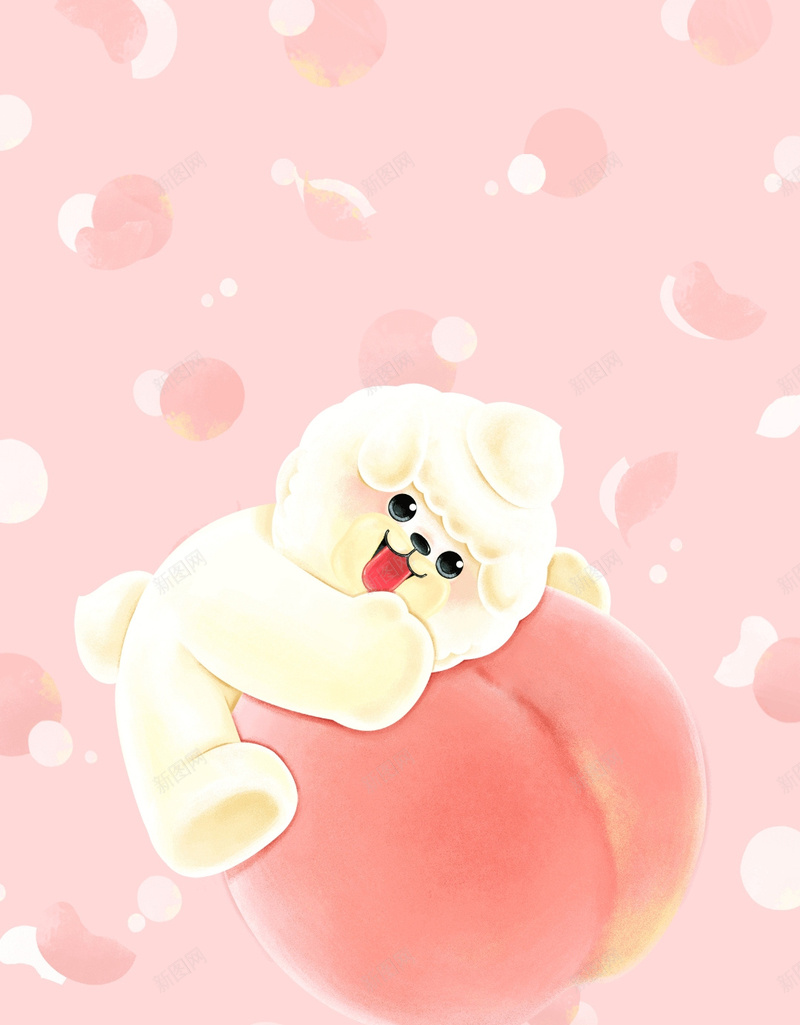 粉红可爱动物H5背景素材jpg设计背景_88icon https://88icon.com 动物 可爱 桃子 粉红 H5背景素材