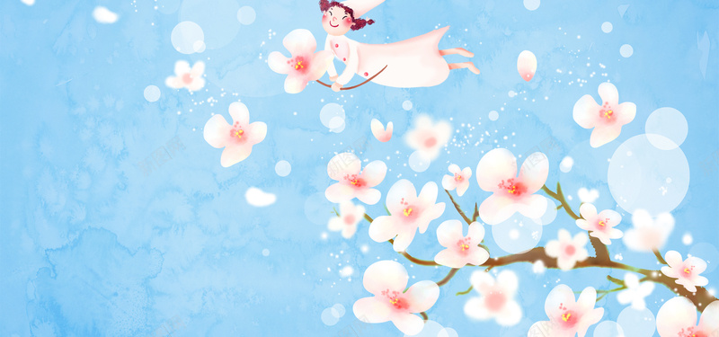 蓝色儿童画psd设计背景_88icon https://88icon.com 卡通人物 时尚花纹 花纹背景 卡通 唯美 儿童画 大气 梅花 蓝色 海报banner 童趣 手绘