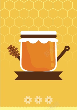 有机蜂蜜扁平化海报背景背景