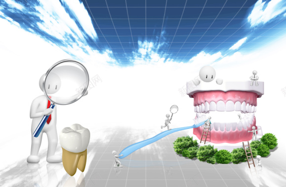 健康牙齿口腔健康护理海报背景素材背景