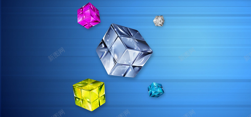 彩色水晶立方体背景背景