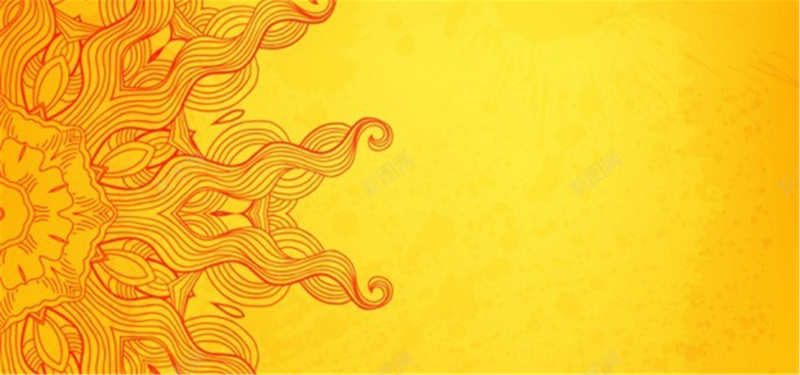 黄色民族太阳花纹背景背景