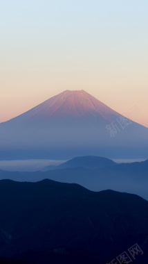 小清新日本富士山手机端H5背景背景