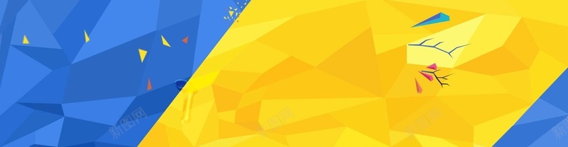 蓝色黄色几何形状背景图背景
