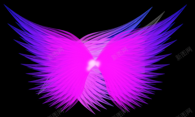 粉红蓝色渐变梦幻翅膀背景背景