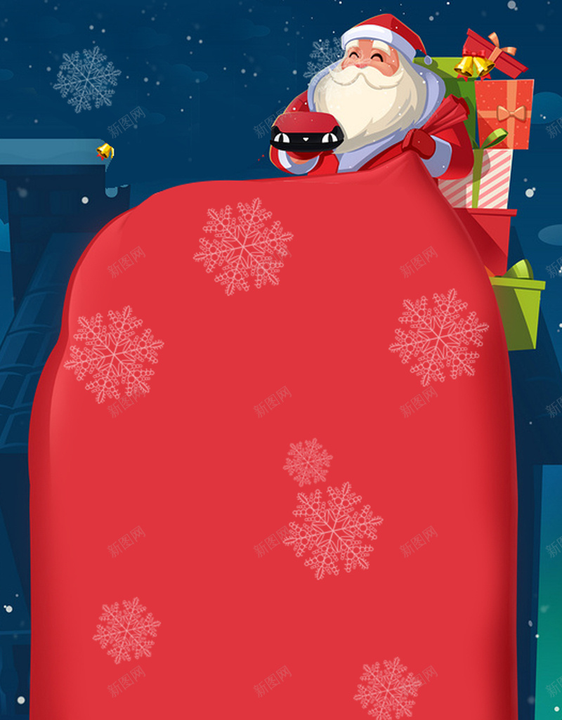 圣诞老人圣诞节红色H5背景jpg设计背景_88icon https://88icon.com 圣诞老人 红色 雪花 礼物 背景 H5 激情 狂欢