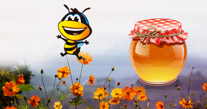 蜂蜜蜜蜂广告背景背景