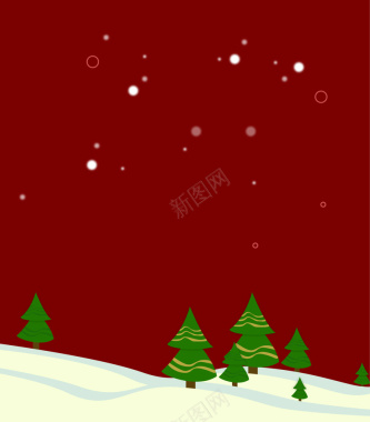 深红色圣诞雪花背景材料背景