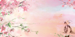 桃花时节桃花节旅游景点宣传海报背景素材高清图片