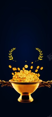 金碗金币背景背景
