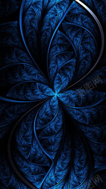 蓝色艺术花卉H5背景背景