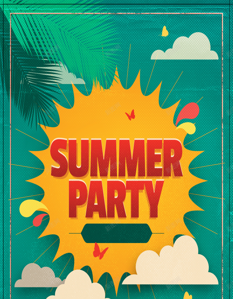 summerparty狂欢H5背景psd设计背景_88icon https://88icon.com ummer party 狂欢 春天 派对 summer H5 激情 h5