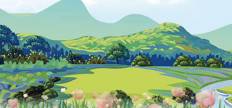 踏青旅游风景文艺清新效果图psd设计背景_88icon https://88icon.com 旅行 户外运动 踏青 风景 山川 石头 花草 绿色清新效果 文艺清新卡通 banner