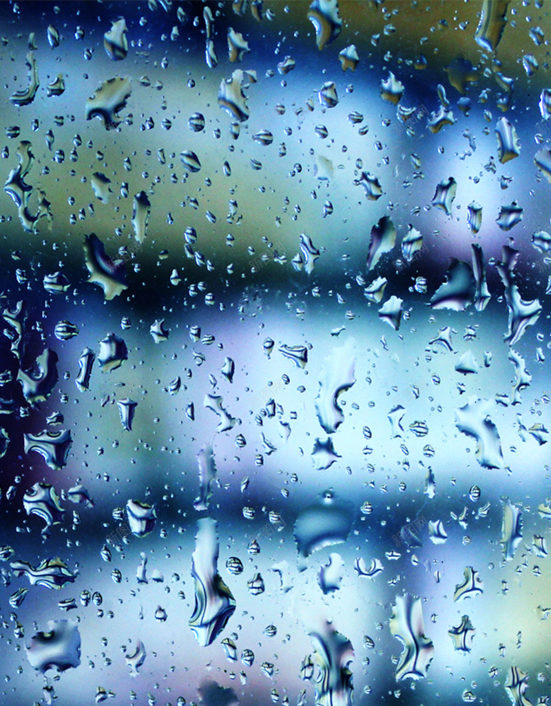 雨中景色高清手机H5背景jpg设计背景_88icon https://88icon.com 蓝色 雨珠 光晕 玻璃 景色 H5 h5 摄影 风景