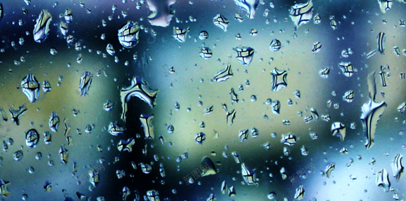 雨中景色高清手机H5背景jpg设计背景_88icon https://88icon.com 蓝色 雨珠 光晕 玻璃 景色 H5 h5 摄影 风景